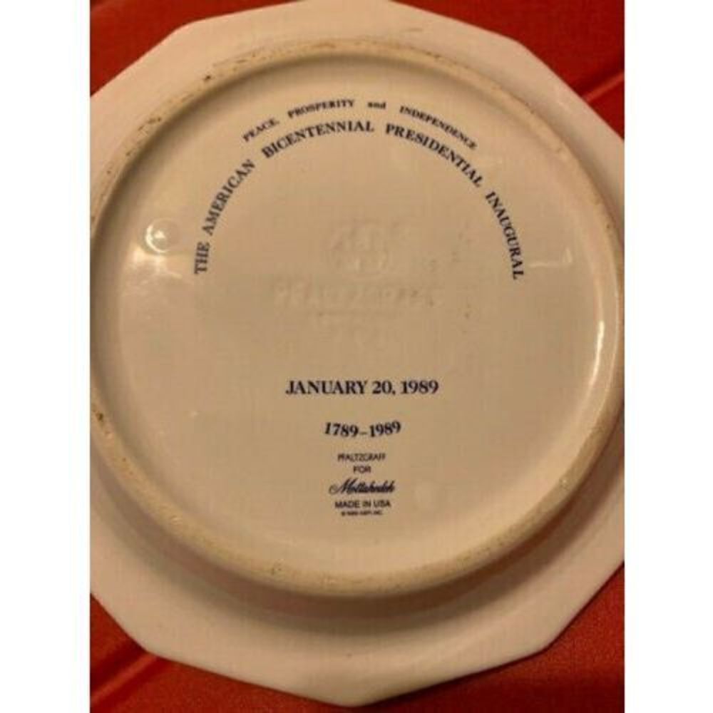 GEORGE H.W. BUSH PFALTZGRAFF INAUGURATION PLATE 1989 - Picture 4 of 5